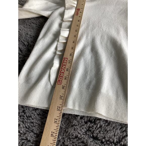 Vineyard Vines Girls Ruffle Crew Neck Sweater Marshmallow White Size Large - Picture 10 of 11